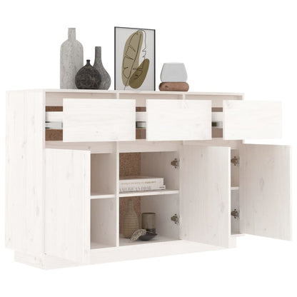 Dressoir 0X34X75 Cm Massief Grenenhout Wit