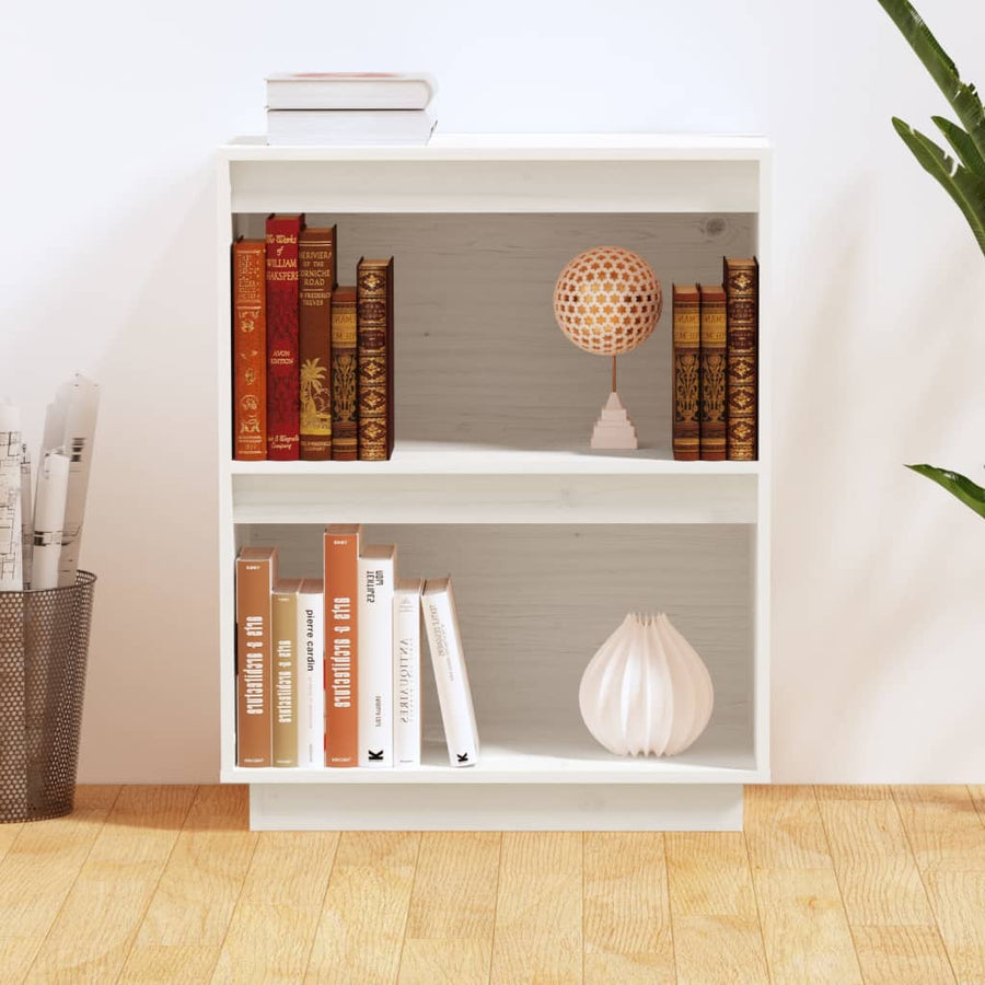 Wandkast 60X34X75 Cm Massief Grenenhout Wit