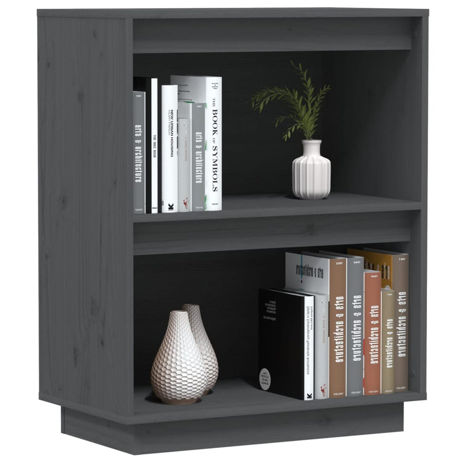Wandkast 60X34X75 Cm Massief Grenenhout Grijs