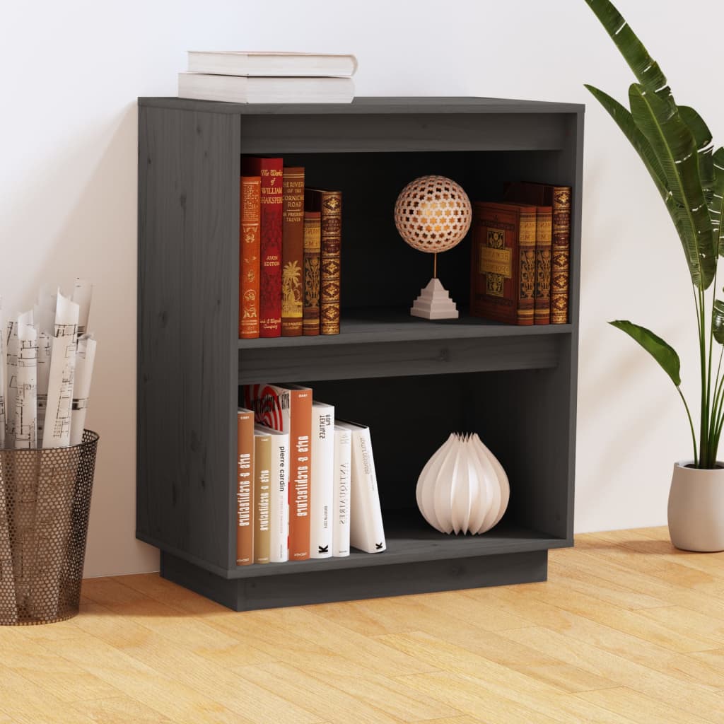 Wandkast 60X34X75 Cm Massief Grenenhout Grijs