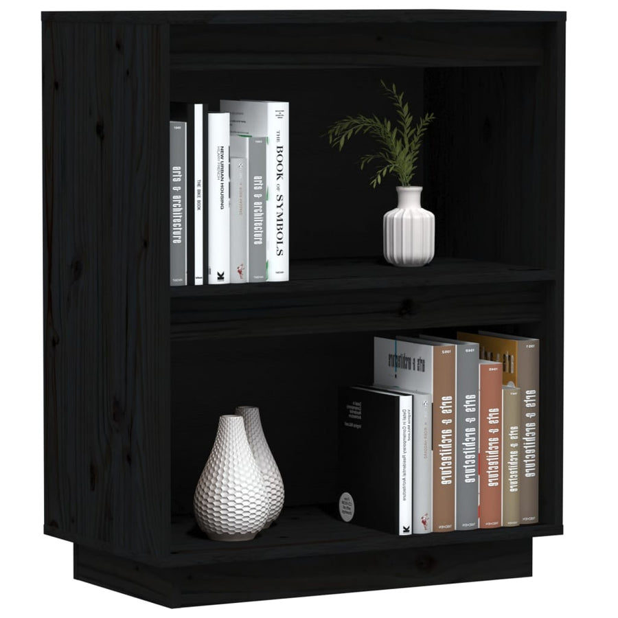 Wandkast 60X34X75 Cm Massief Grenenhout Zwart