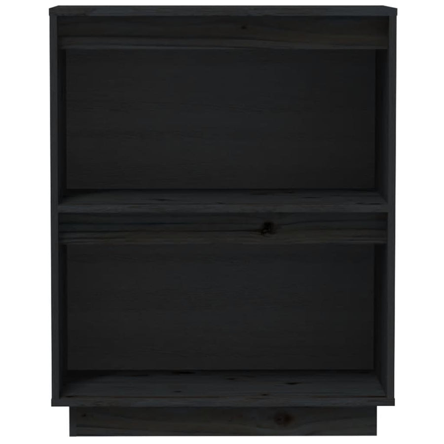 Wandkast 60X34X75 Cm Massief Grenenhout Zwart