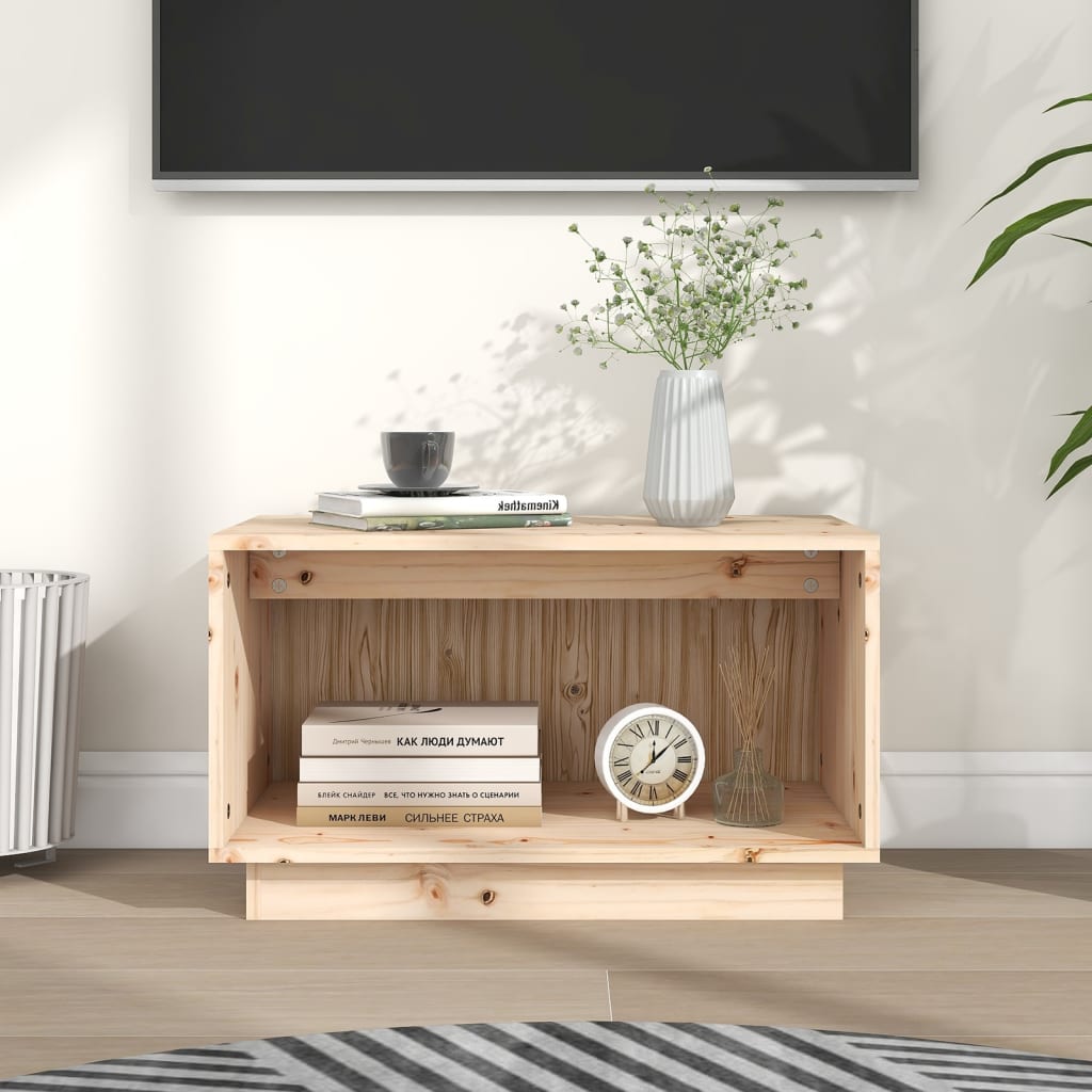Tv-Meubel 60X35X35 Cm Massief Grenenhout Naturel
