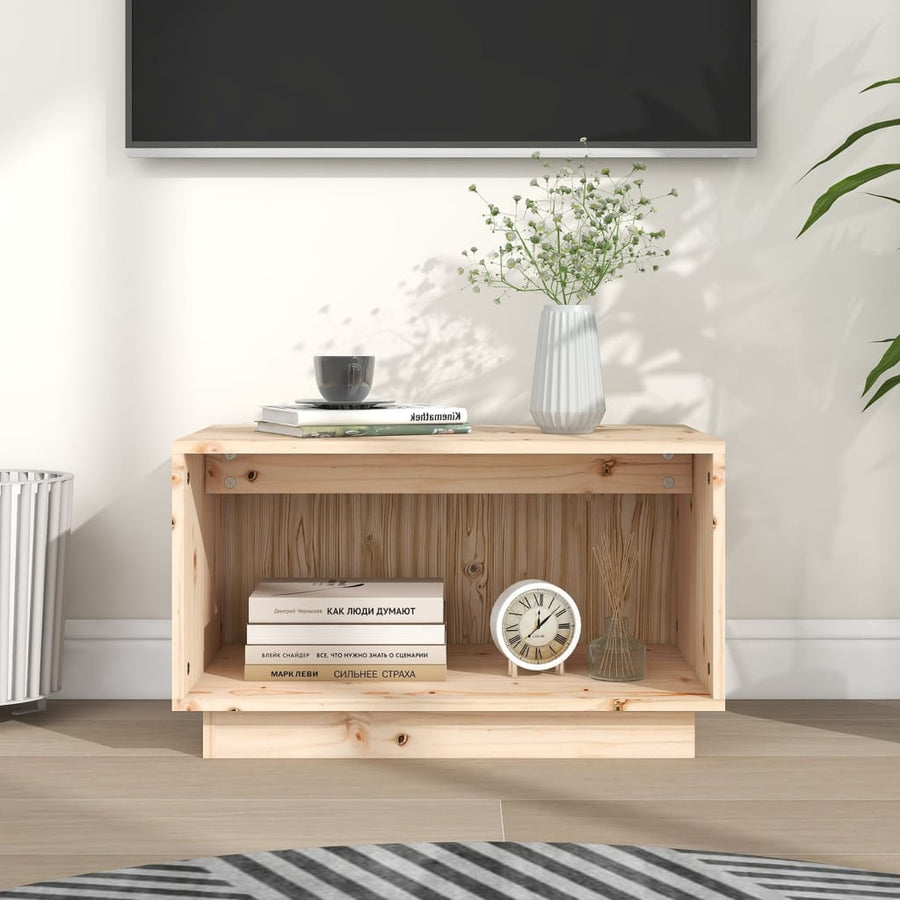 Tv-Meubel 60X35X35 Cm Massief Grenenhout Naturel