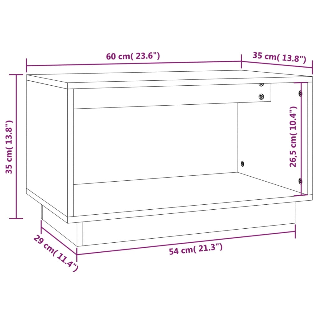 Tv-Meubel 60X35X35 Cm Massief Grenenhout Honingbruin