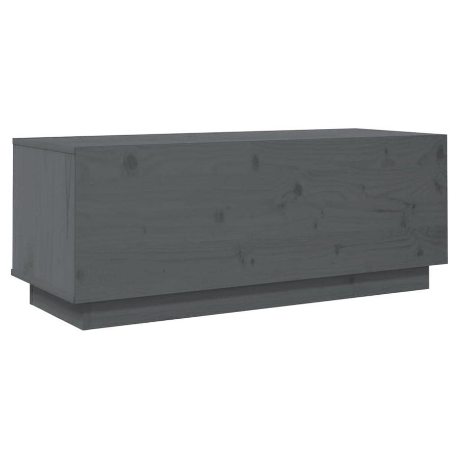Tv-Meubel 90X35X35 Cm Massief Grenenhout Grijs