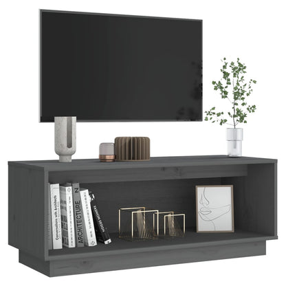 Tv-Meubel 90X35X35 Cm Massief Grenenhout Grijs