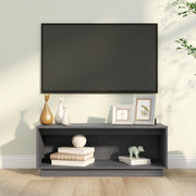 TV cabinet 90x35x35 cm solid pine wood grey
