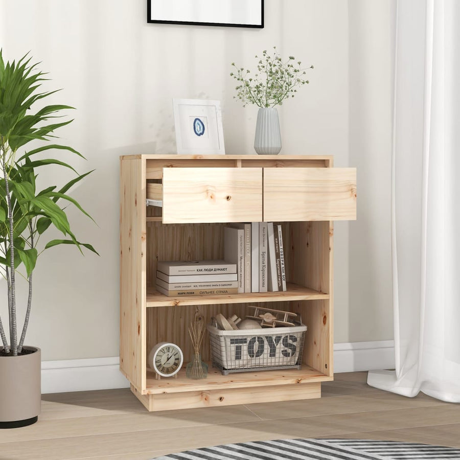 Wandkast 60X34X75 Cm Massief Grenenhout Naturel
