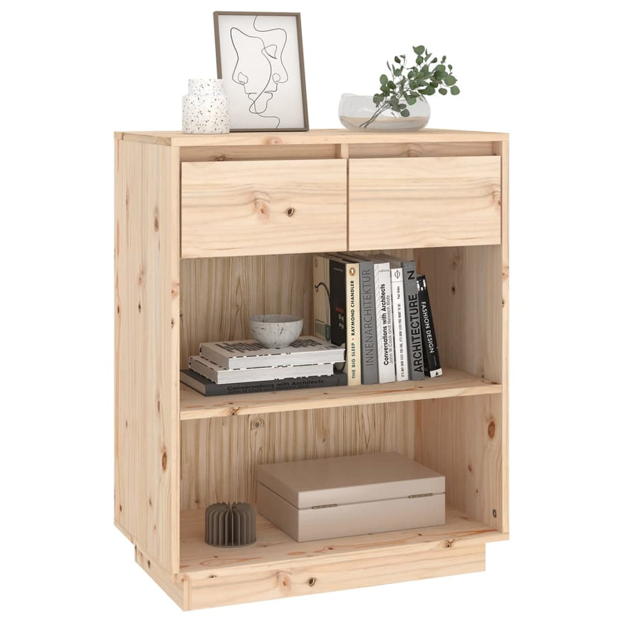 Wandkast 60X34X75 Cm Massief Grenenhout Naturel