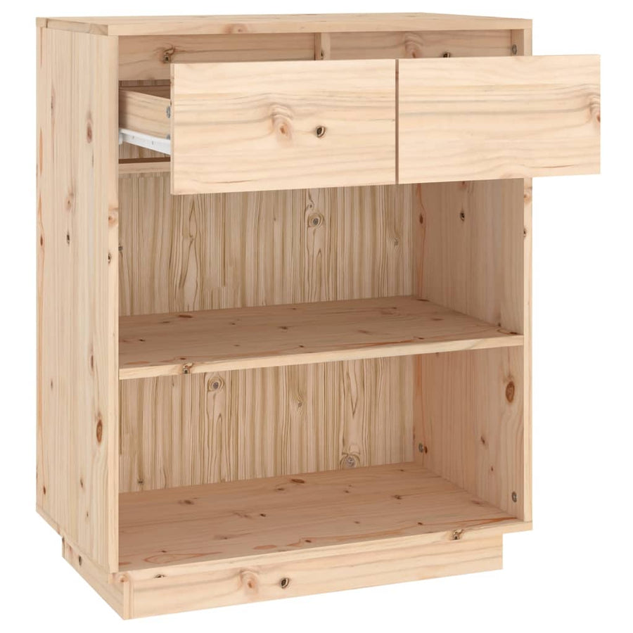 Wandkast 60X34X75 Cm Massief Grenenhout Naturel