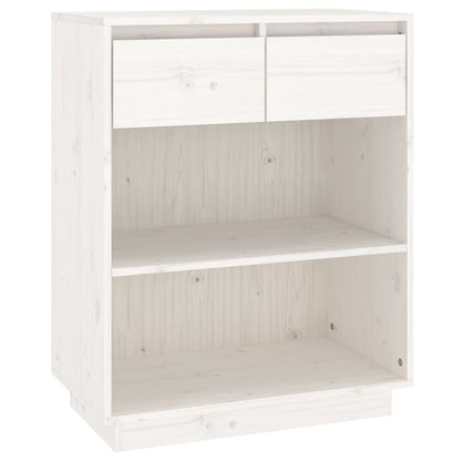 Wandkast 60X34X75 Cm Massief Grenenhout Wit