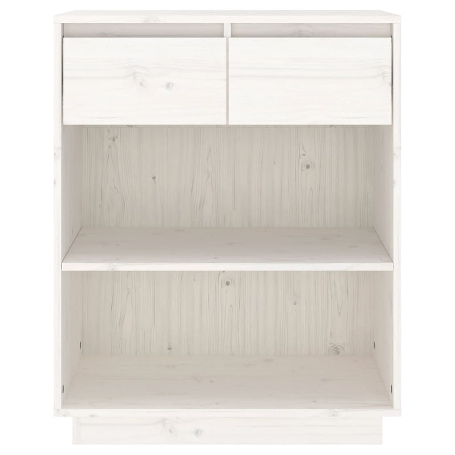 Wandkast 60X34X75 Cm Massief Grenenhout Wit