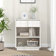 Wall cabinet 60x34x75 cm solid pine wood white