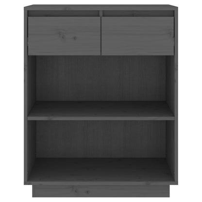Wandkast 60X34X75 Cm Massief Grenenhout Grijs