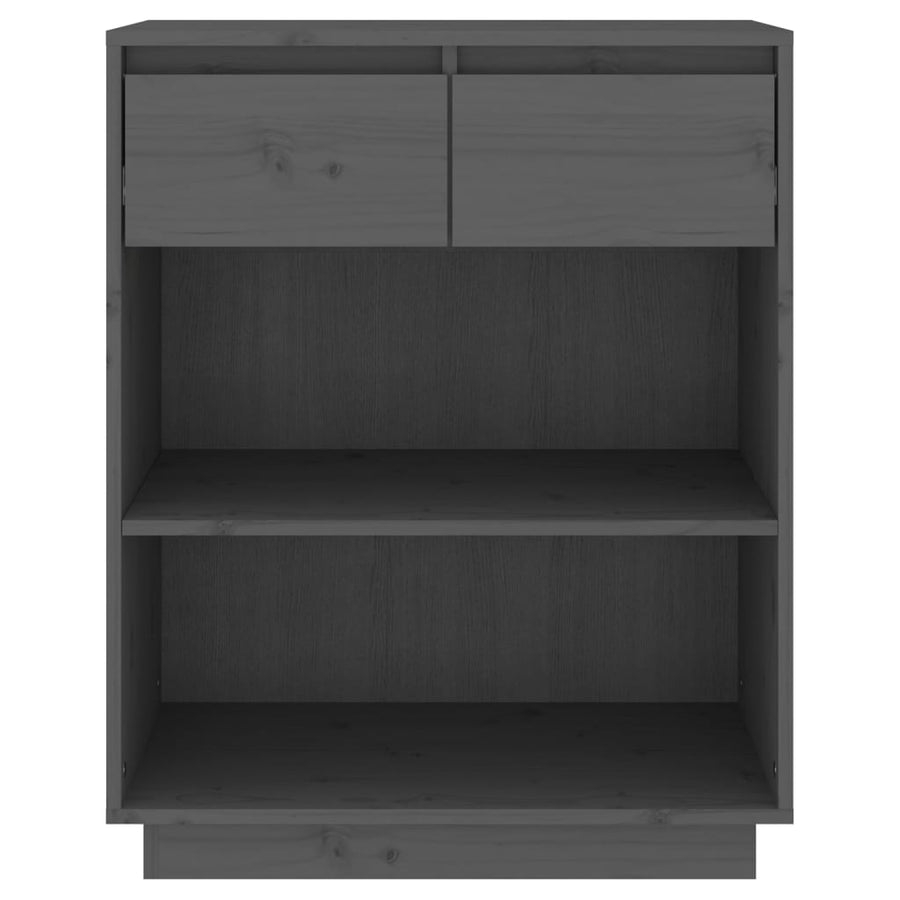 Wandkast 60X34X75 Cm Massief Grenenhout Grijs
