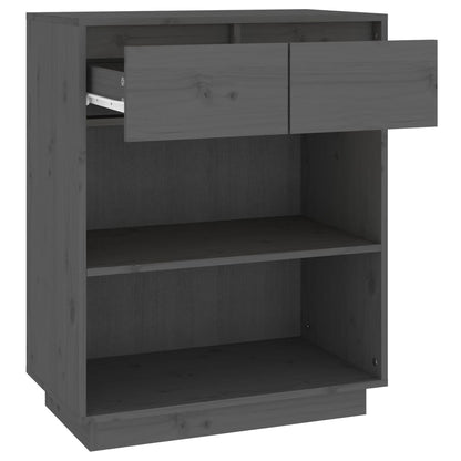 Wandkast 60X34X75 Cm Massief Grenenhout Grijs