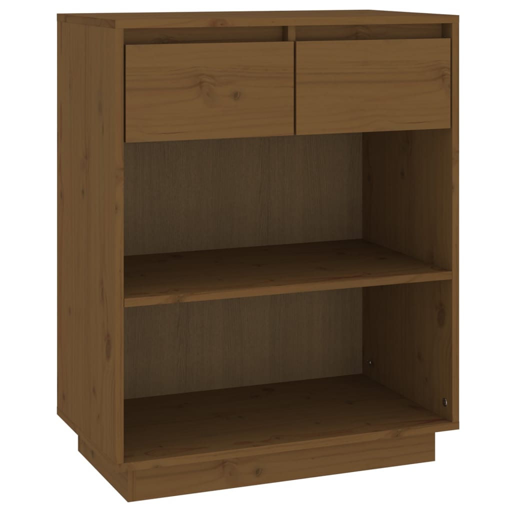 Wandkast 60X34X75 Cm Massief Grenenhout Honingbruin