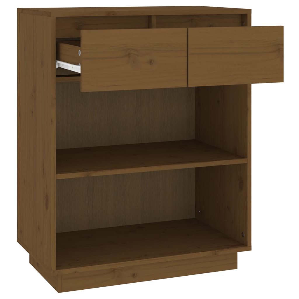 Wandkast 60X34X75 Cm Massief Grenenhout Honingbruin