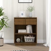 Wall cabinet 60x34x75 cm solid pine honey brown