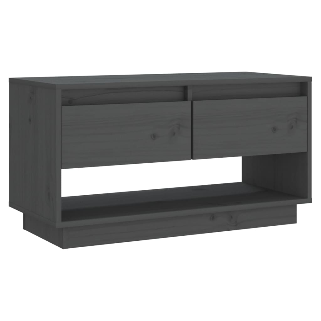 Tv-Meubel 74X34X40 Cm Massief Grenenhout Grijs