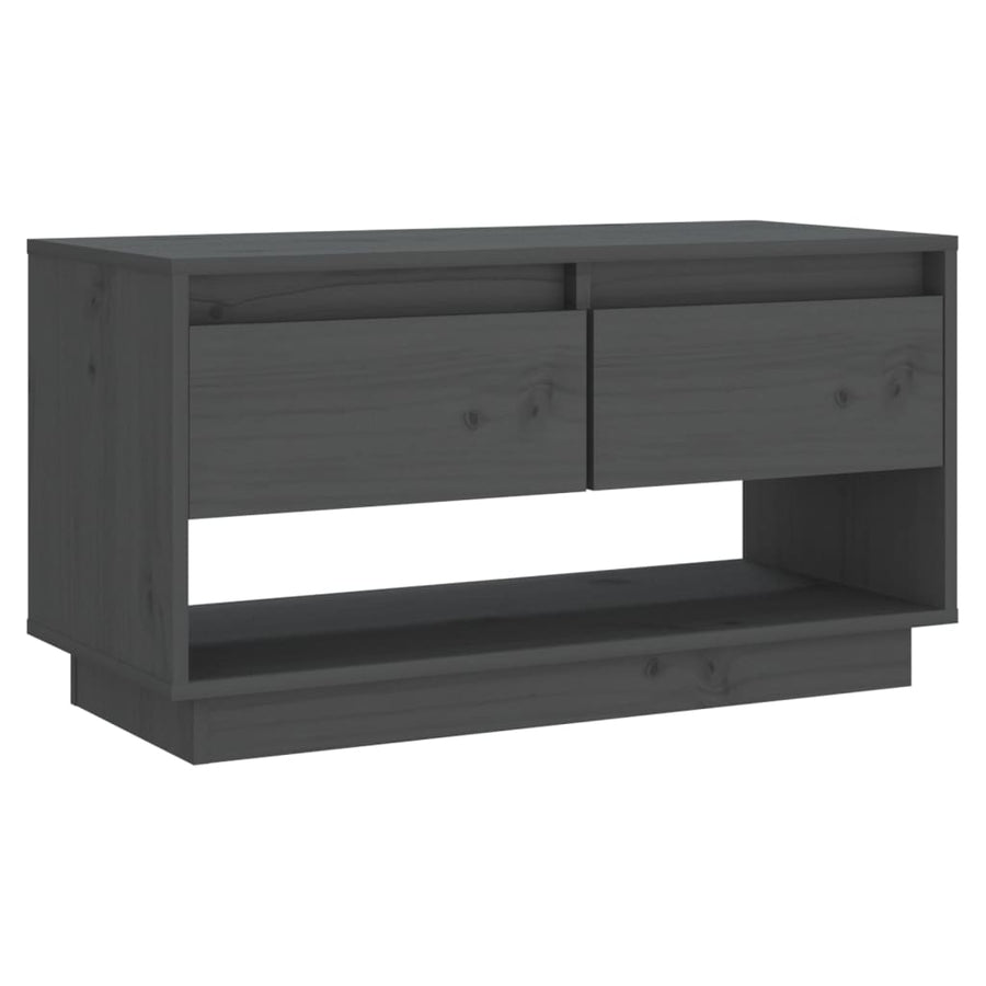 Tv-Meubel 74X34X40 Cm Massief Grenenhout Grijs