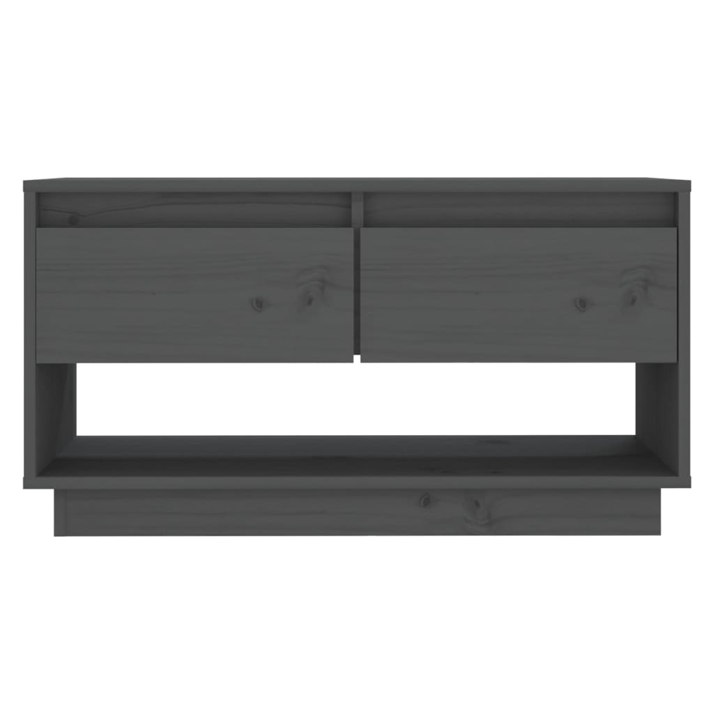 Tv-Meubel 74X34X40 Cm Massief Grenenhout Grijs