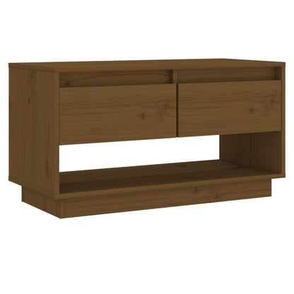 Tv-Meubel 74X34X40 Cm Massief Grenenhout Honingbruin
