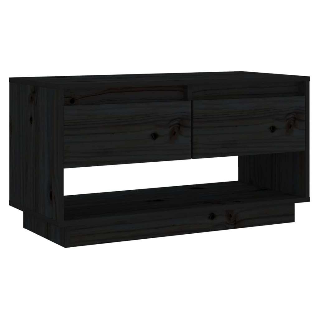 Tv-Meubel 74X34X40 Cm Massief Grenenhout Zwart