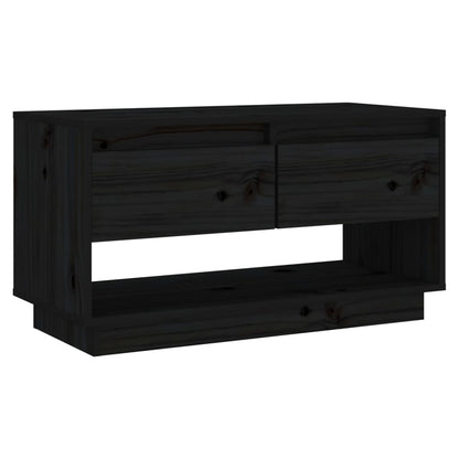 Tv-Meubel 74X34X40 Cm Massief Grenenhout Zwart