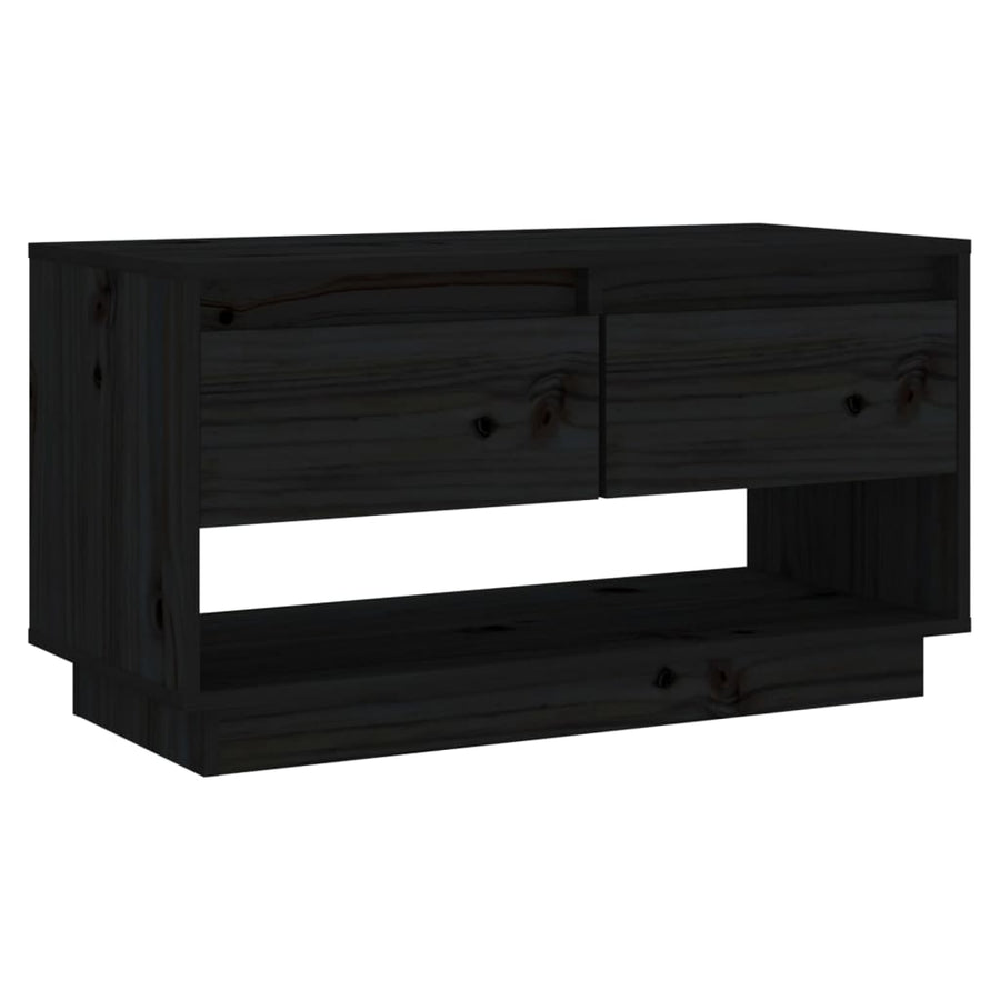 Tv-Meubel 74X34X40 Cm Massief Grenenhout Zwart