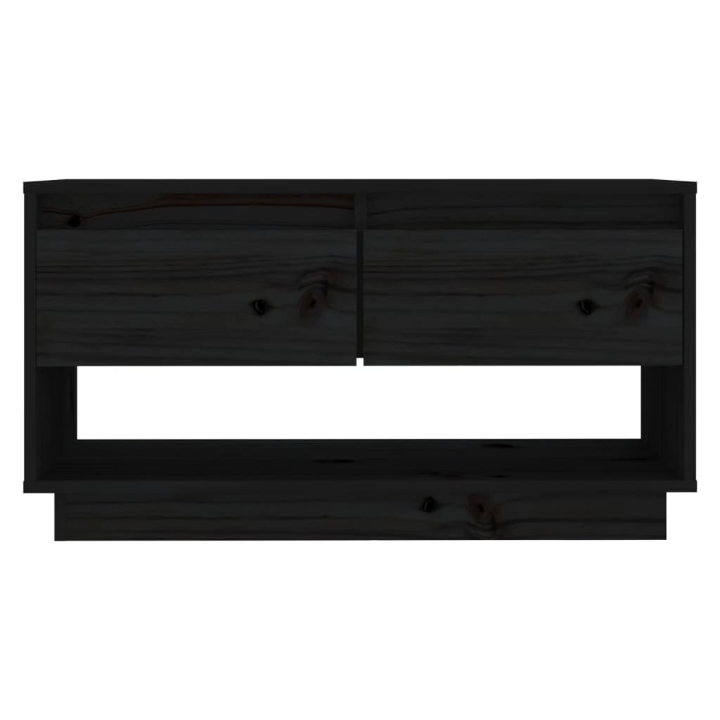 Tv-Meubel 74X34X40 Cm Massief Grenenhout Zwart