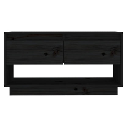 Tv-Meubel 74X34X40 Cm Massief Grenenhout Zwart