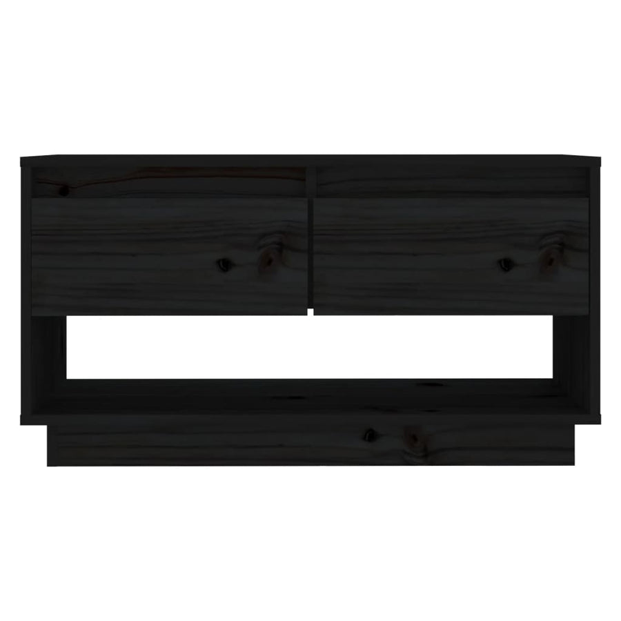 Tv-Meubel 74X34X40 Cm Massief Grenenhout Zwart