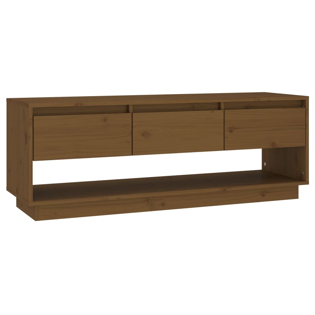 Tv-Meubel 0,5X34X40 Cm Massief Grenenhout Honingbruin