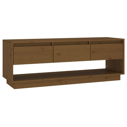 Tv-Meubel 0,5X34X40 Cm Massief Grenenhout Honingbruin