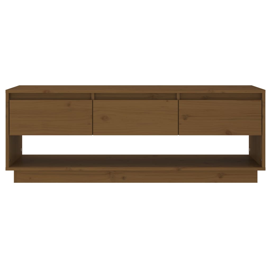 Tv-Meubel 0,5X34X40 Cm Massief Grenenhout Honingbruin