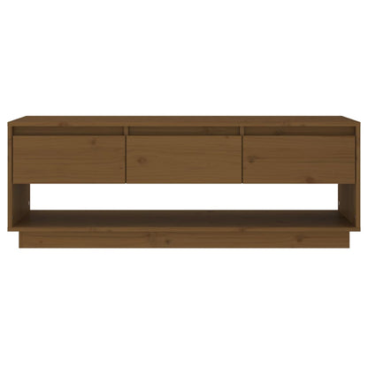 Tv-Meubel 0,5X34X40 Cm Massief Grenenhout Honingbruin