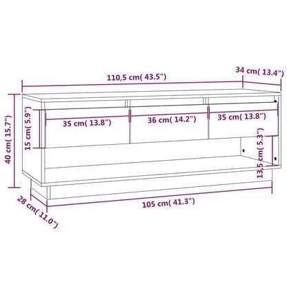 Tv-Meubel 0,5X34X40 Cm Massief Grenenhout Honingbruin
