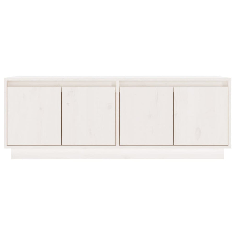 Tv-meubel 110x34x40 cm massief grenenhout wit Wit