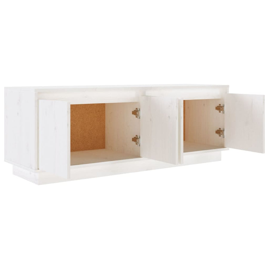 Tv-meubel 110x34x40 cm massief grenenhout wit Wit