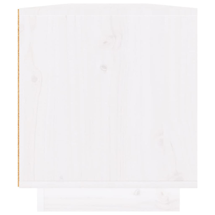 Tv-meubel 110x34x40 cm massief grenenhout wit Wit