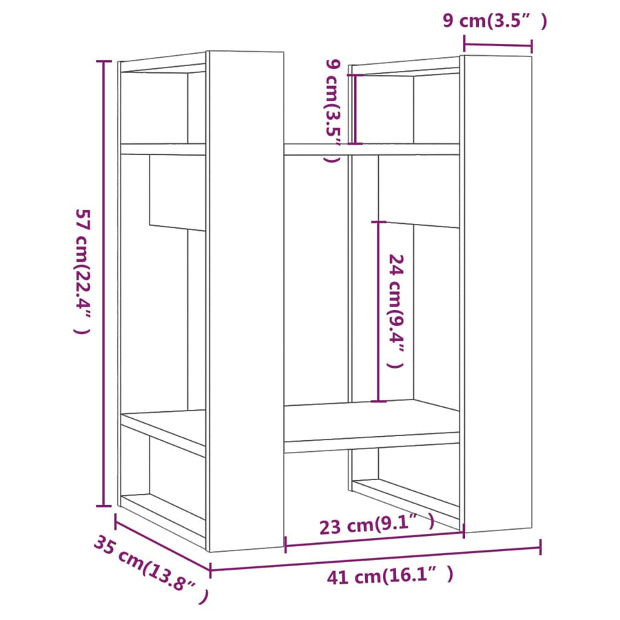 Boekenkast/Kamerscherm 4X35X57 Cm Massief Grenenhout Naturel
