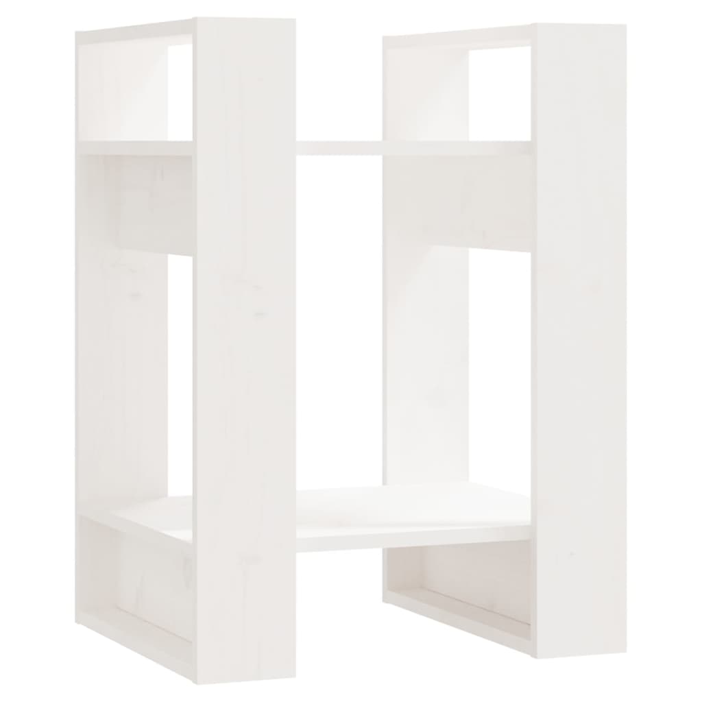 Boekenkast/Kamerscherm 4X35X57 Cm Massief Grenenhout Wit