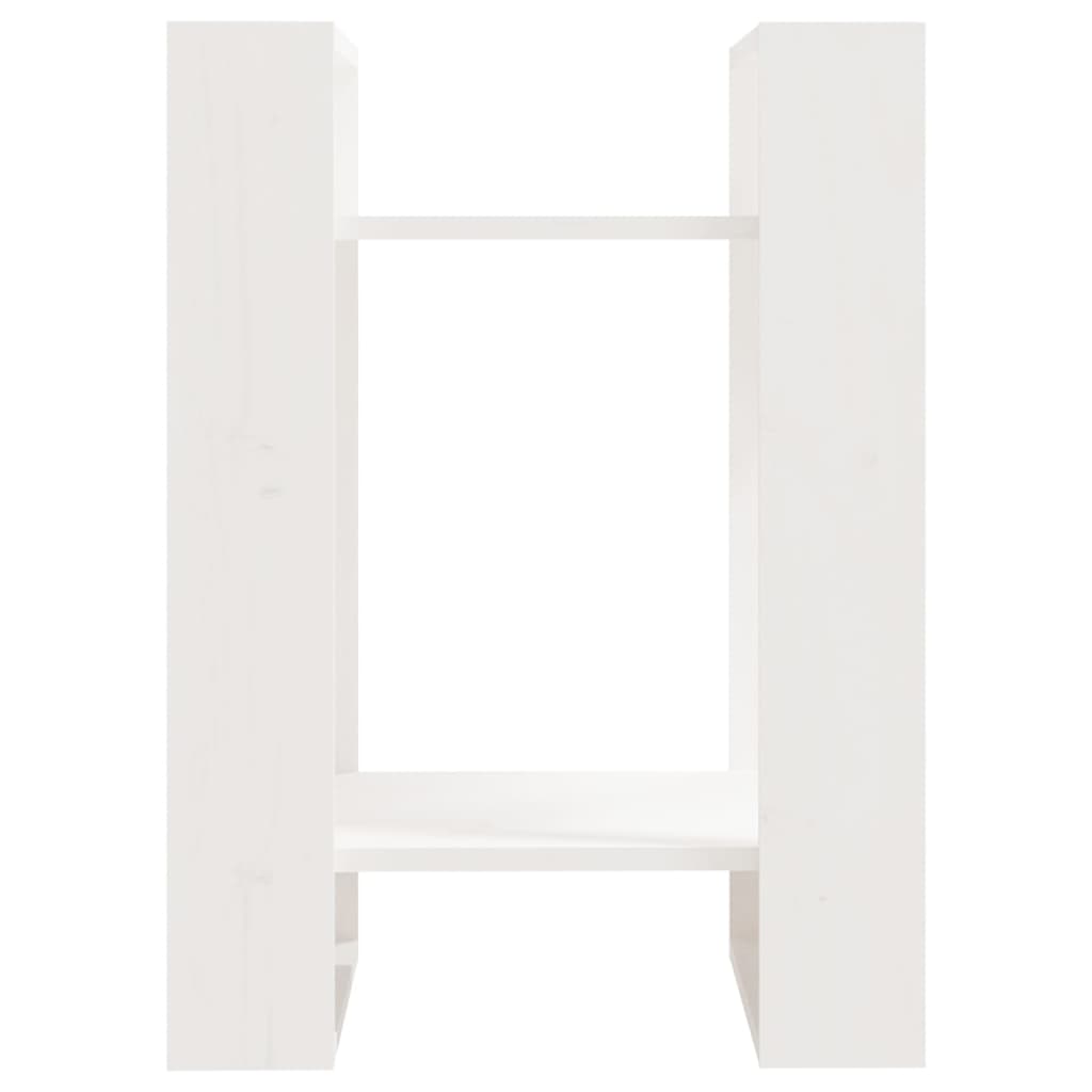 Boekenkast/Kamerscherm 4X35X57 Cm Massief Grenenhout Wit