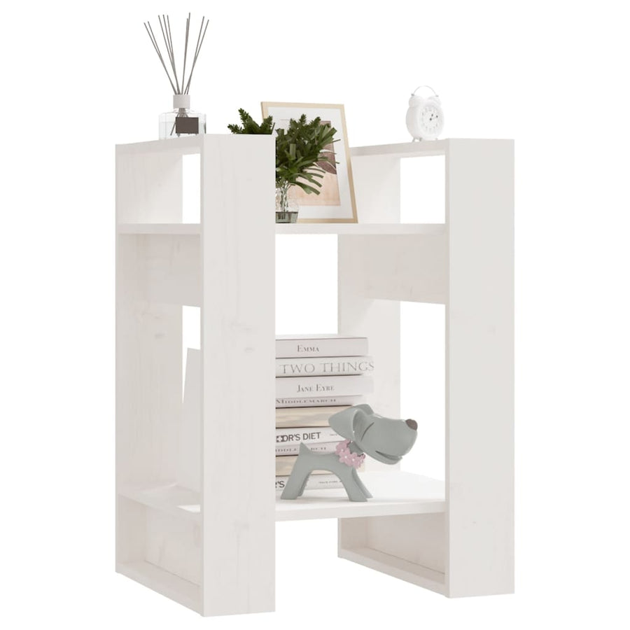 Boekenkast/Kamerscherm 4X35X57 Cm Massief Grenenhout Wit