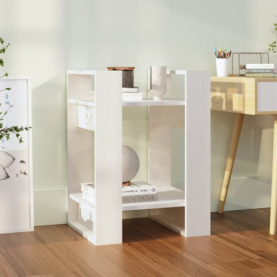 Boekenkast/Kamerscherm 4X35X57 Cm Massief Grenenhout Wit