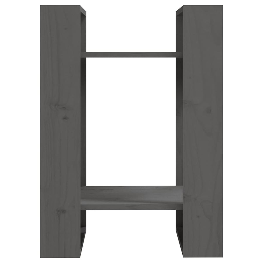 Boekenkast/Kamerscherm 4X35X57 Cm Massief Grenenhout Grijs