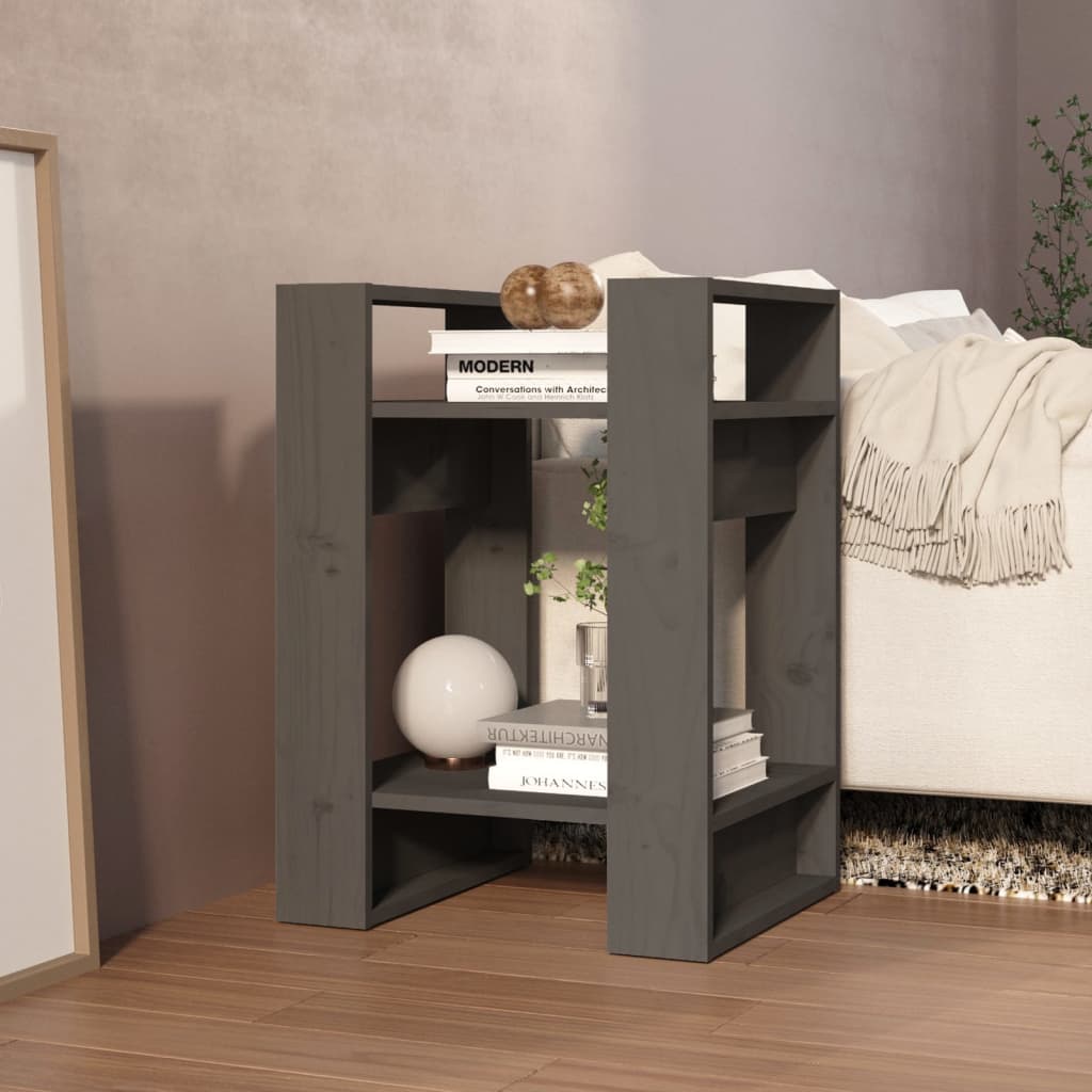 Boekenkast/Kamerscherm 4X35X57 Cm Massief Grenenhout Grijs