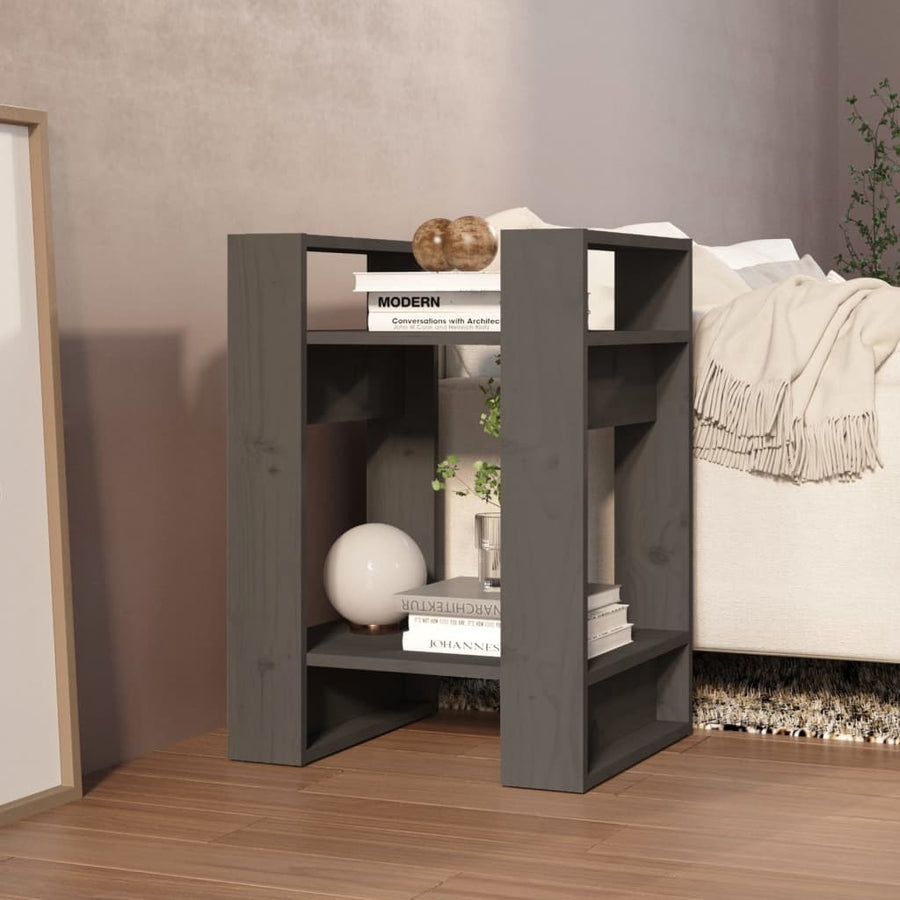 Boekenkast/Kamerscherm 4X35X57 Cm Massief Grenenhout Grijs